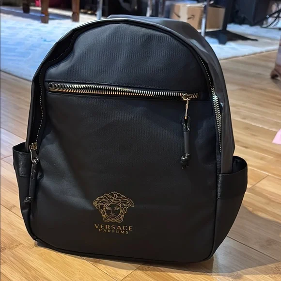 Versace | Bags | Versace Black Backpack With Gold Accents  display picture 2